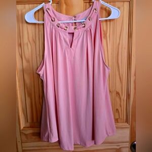 Women's Carmen Marc Valvo Sleevless Tank Blouse Size Extra large Pink